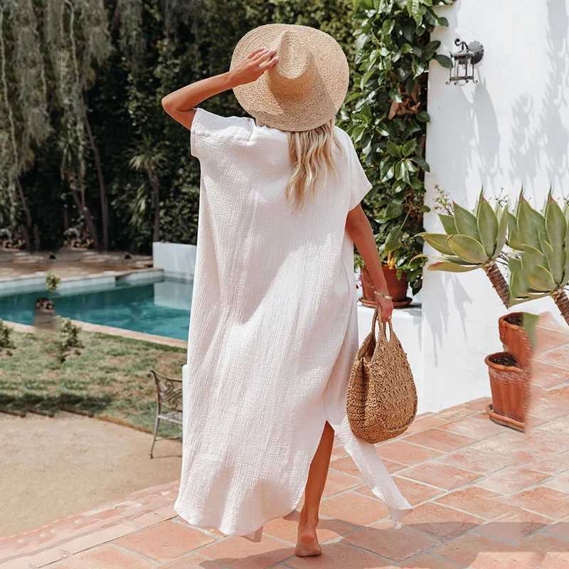 Para Praia bikini top short sleeved beachwear kimono beachwear long skirt long Dr Sarong womens loose open top swimsuit W250120