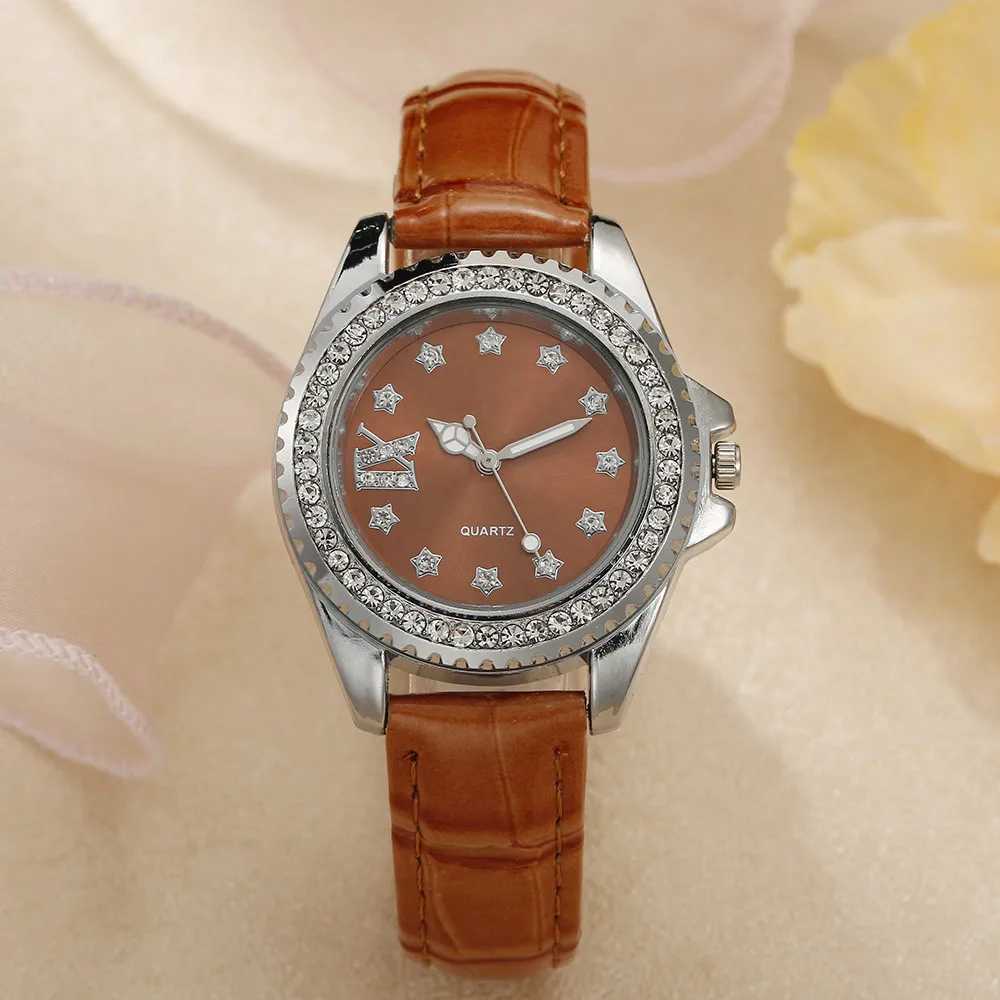 Ladies Luxury Brand Watch Fashion 2023 Day Diamond Wen Quartz Wristwatches Casual Green Leather Dress Clock Watches X250203