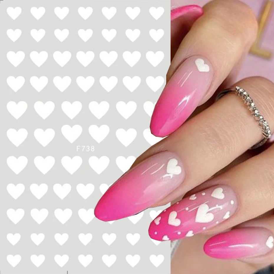3 Packs 3D Laser Heart Alphabet Nail Art Stickers Nail Art Decorations Flowers Stars Black and White Nail Art DecorationsXJ250120