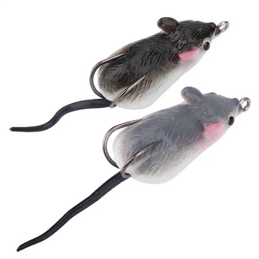 Fishing Lure Artificial Soft Rat Mouse Fishing Baits 5cm Dual Hook Crank Swim Fish Baits Bass Fishing Lure TackleXJ250122