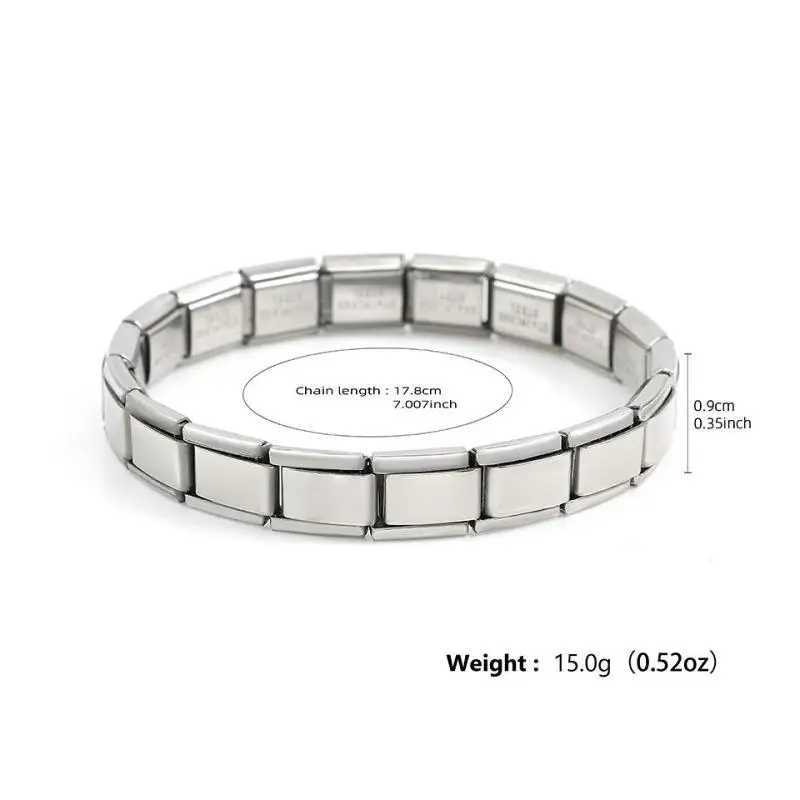 Feehow Italian Charm DIY Jewelry Module Elastic Luxury Bracelet Women Men Stainless Steel Link Bracelet Christmas Gift Wholesale W250121