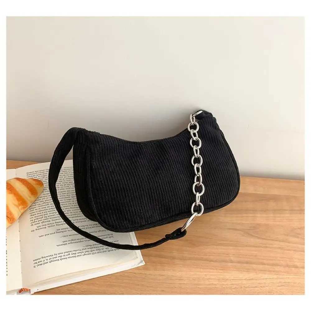 Exquisite Corduroy Shoulder Bags Zipper Female Handbag Casual Women Shoulder Bags Female Chain Handbag Underarm BagXJ250121