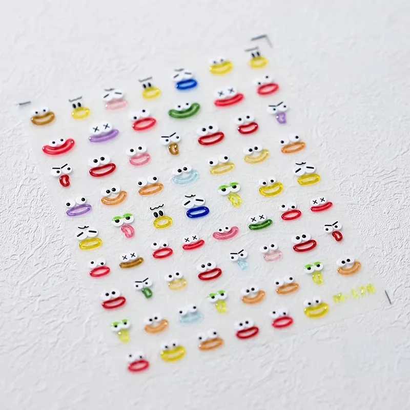 1Pcs Big Mouth Monster Jelly Series Nail Stickers High Quality Kawaii Design Sticker Cute Nail Art Decoration Decals AccessoriesXJ250120