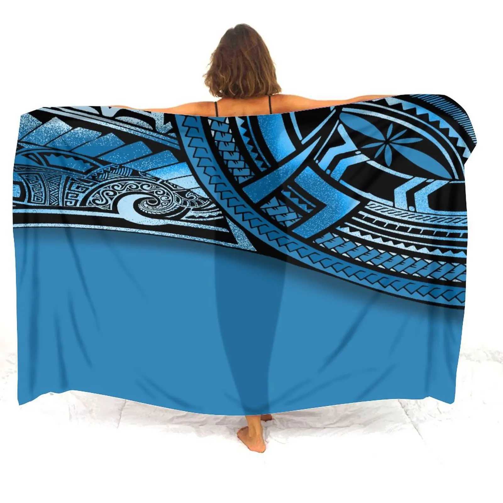 Haiian Resort Beach ron Polynesian Vintage Hibiscus Flower Print Custom Quty Fabric Ladies Sarong Summer Hot Sale W250120