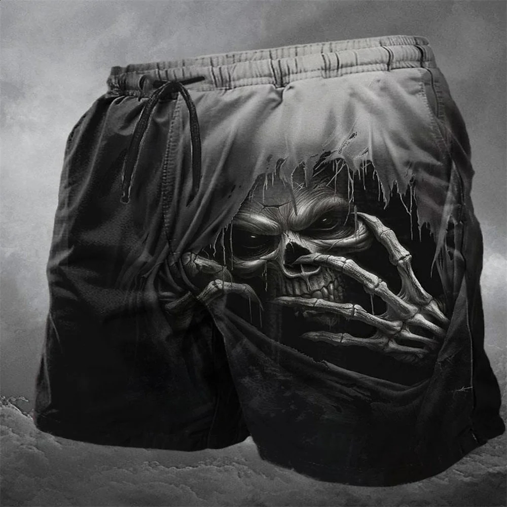 Summer Skull 3D Print Beach Shorts Mens Casual Fashion Board Male Swimming Trunks Kids Short Pants Man Swimsuit Clothing 250121