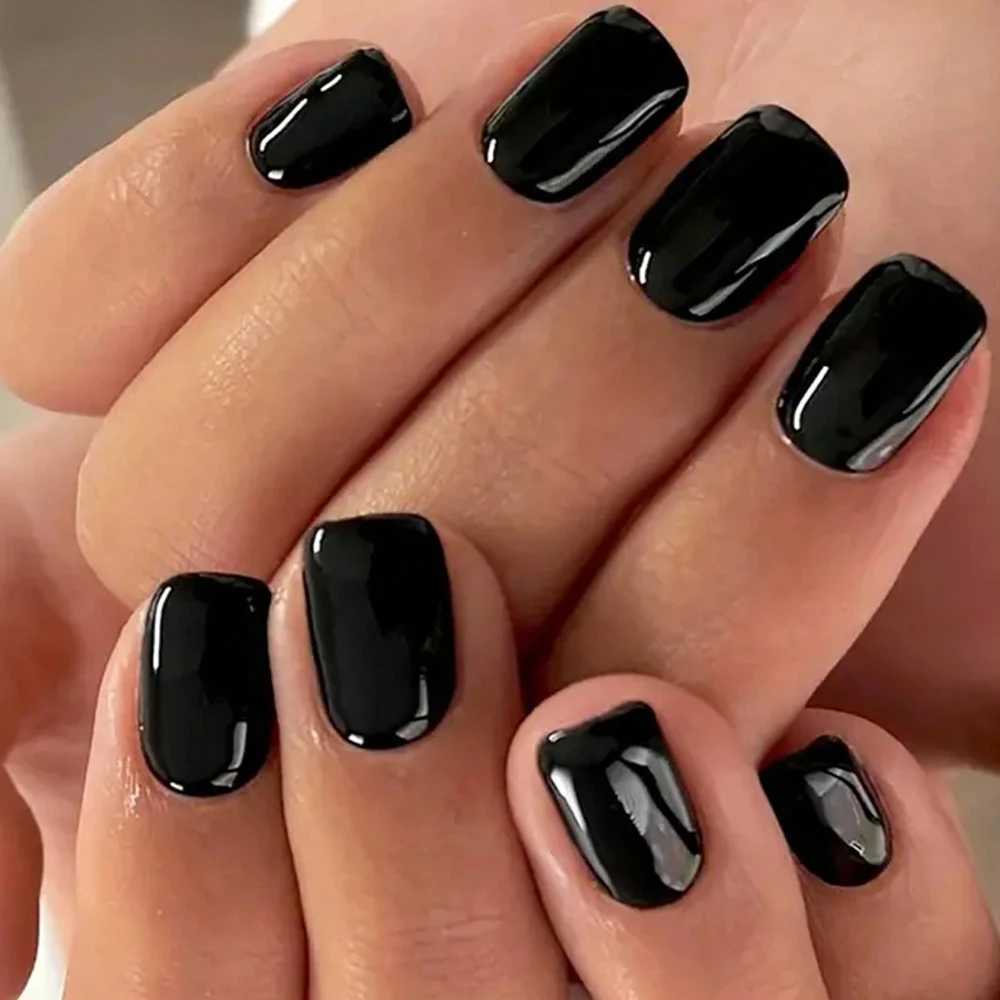 1Box/576Pcs Solid Colors Medium Square Press On Nails 24 Colors Glossy Full Cover False Nails For Women DIY Manicure Nails TipsW250120