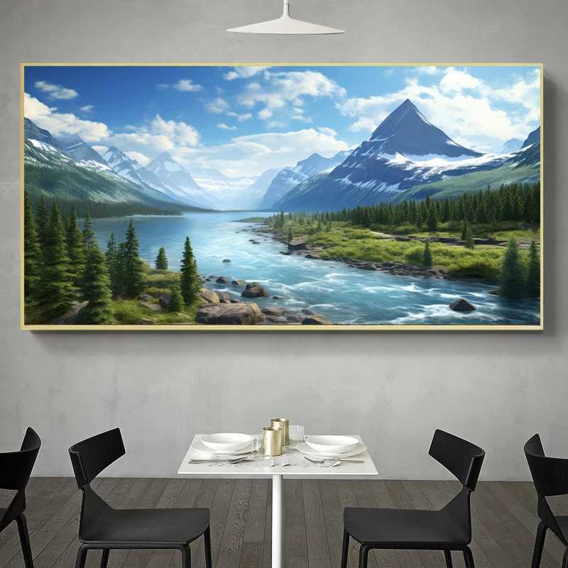 Blue Green Ridge Mountains National Park Forest Poster Print Watercolor Wall Art Travel Canvas Painting Home Decor CuadrosXJ250116