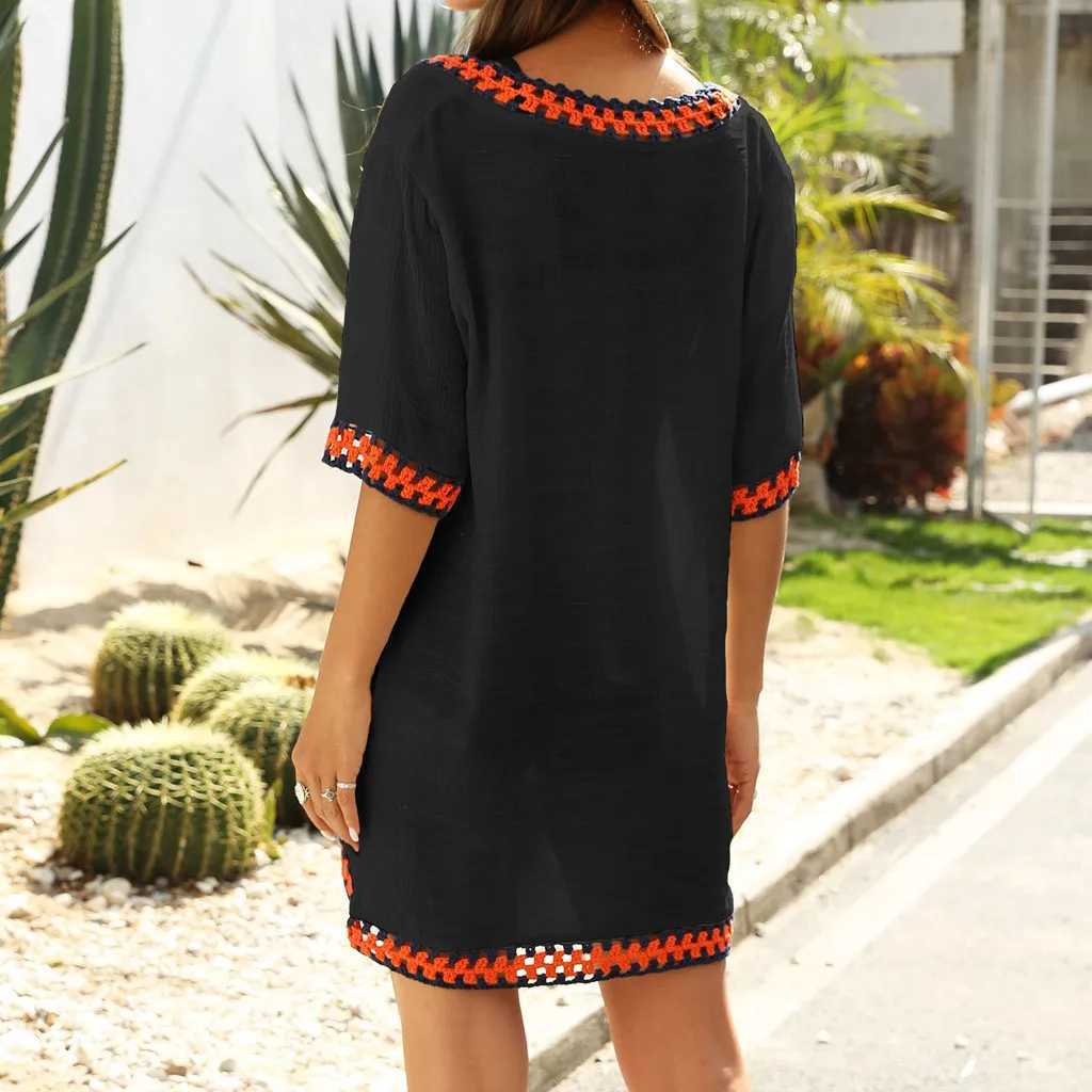 Beach Tassels Solid Dr Sarong Wr Sexy Bikini Cover-ups Short Tunic Casual Elegant Women Wear Swim Suit Cover Up Tops W250120