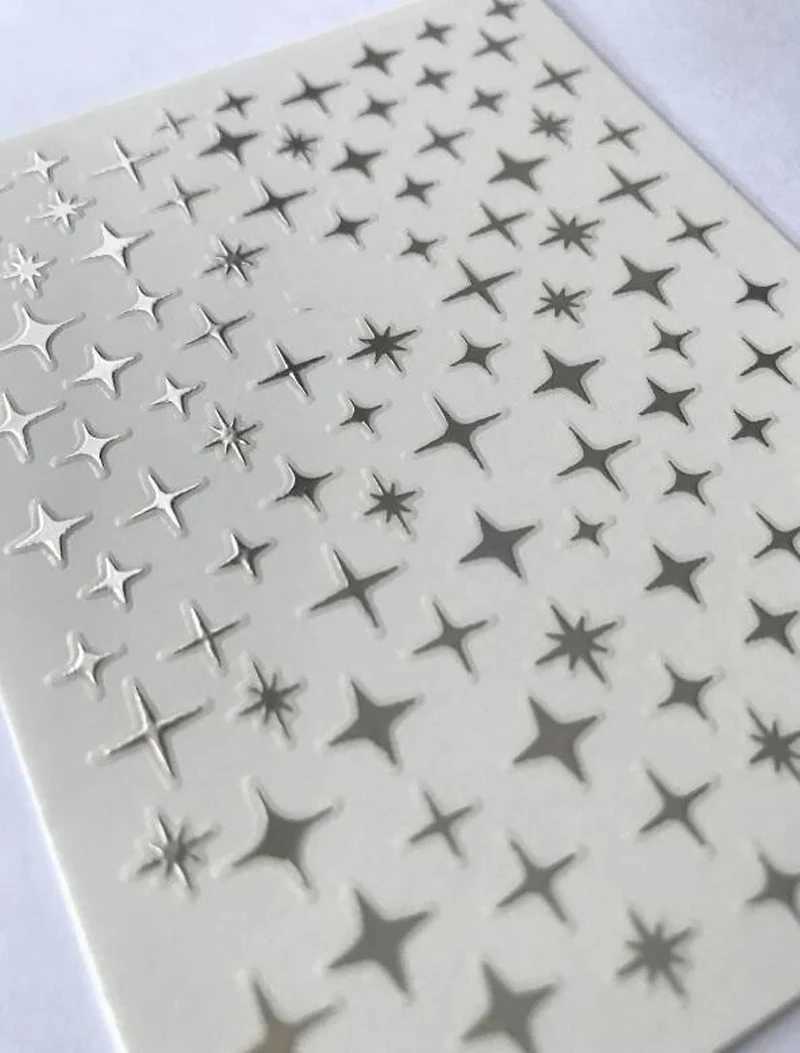 3D Silver/Rose Gold Hollow Cross Star Nail Art Stickers Design Self-Adhesive Hollow Cross Star Nail/Body Art Decor StickerXJ250120