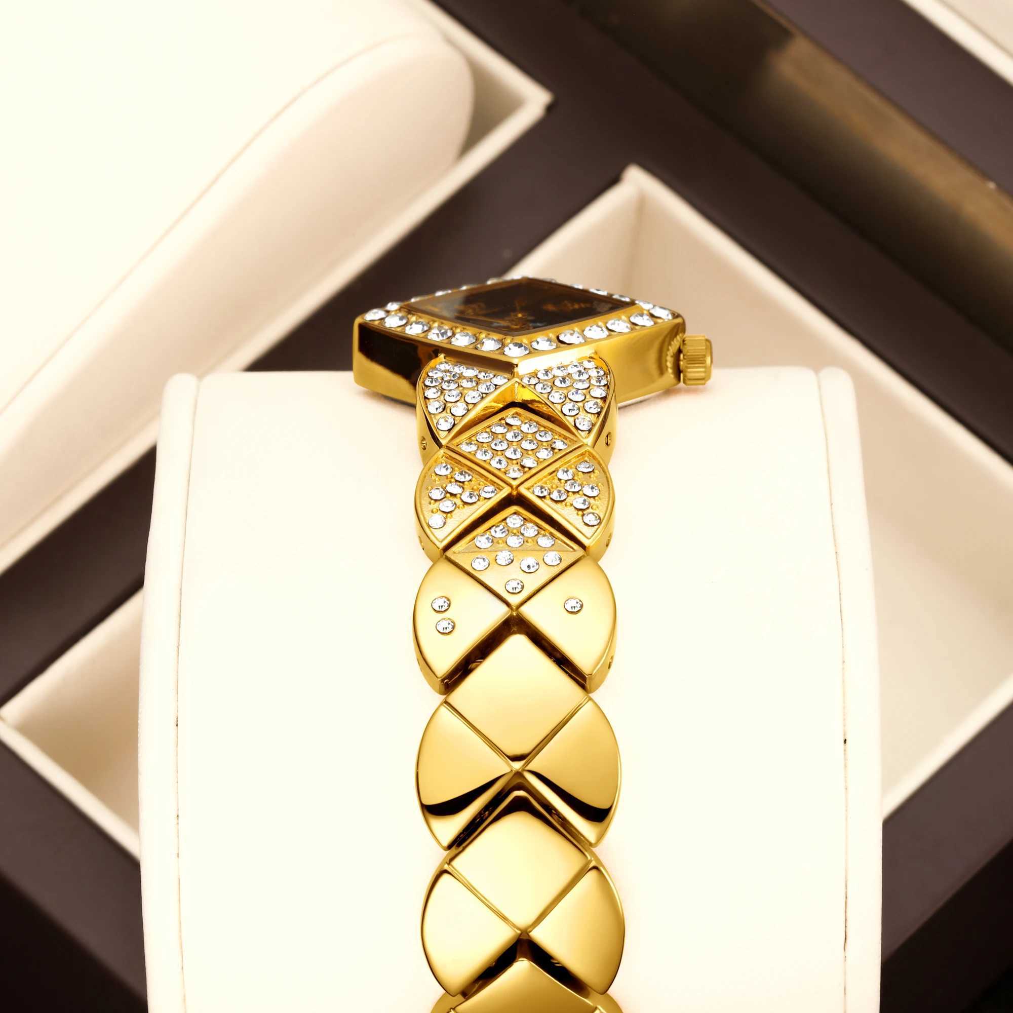 YaLaLuSi Brand Classic Hot Selling Wens Watches Gold Crystal Diamonds Luxury Box Watch Remover Ladies Gift Ion Gold Plating X250203