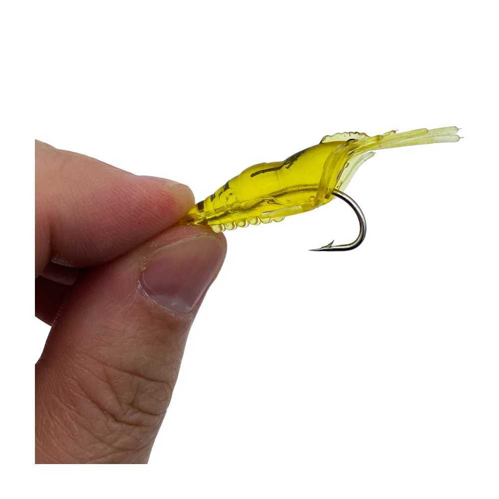 10Pcs 4cm 1.5g Soft Shrimp Worm Shrimp Fishing Lure Tackle Luminous Wobbler Perch Carp Silicone Sharp Lure ArtificialXJ250122