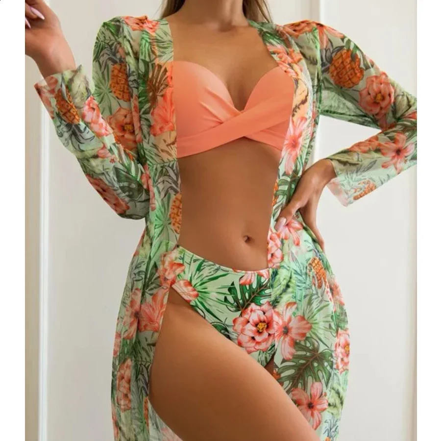 Summer Bikini Beach Skirt Cover Up Swimsuit Women Ruffle Biquini Bathing Suit Wear Swim 250121