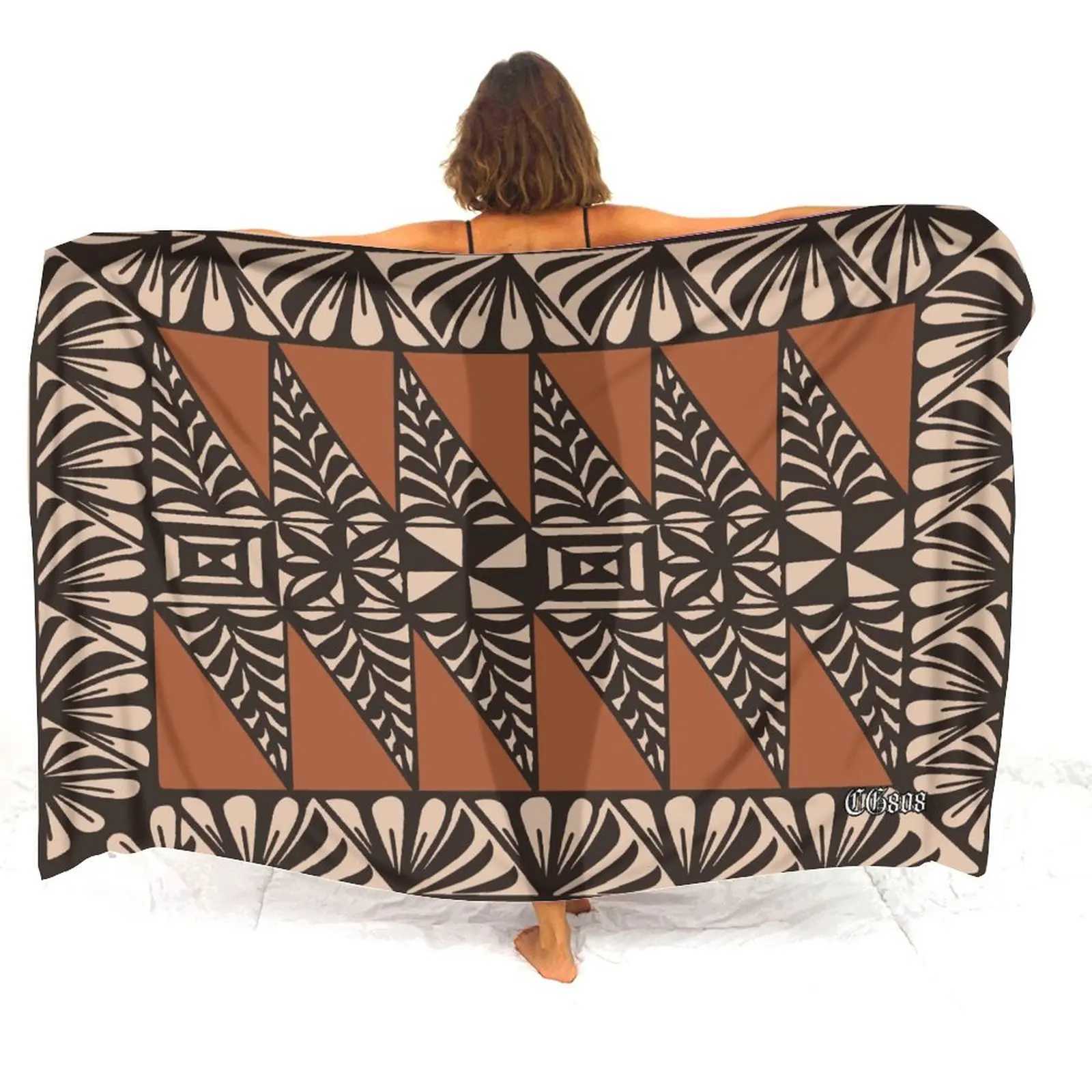 Haian Holiday Coat Shl Polynesian Womens Saron Customized Flower Printed Text Seaside Party Elegant and Comfortable Saron W250120