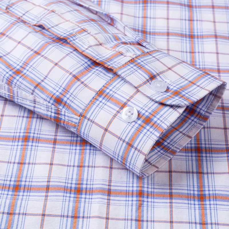 2024 New Mens Plaid Shirts Long Sleeve Cotton Checked Shirt Formal Fashion Thin Soft Classic Basic Casual Male Clothing 6XL 5XLXJ250121