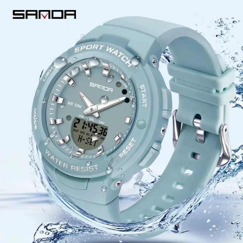 SANDA 6005 5ATM Waterproof blshion Quartz Watch for Fem Clock Womens Luxury Sport Military Wens Watches X250203