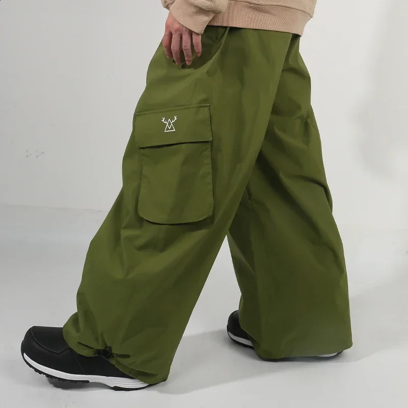 2025 Mens Baggy Ski Pants Winter Loose Skiing Cargo Pants 3L Waterproof Snowboard Trousers Men Snowmobile Bib Overalls Clothes 250122