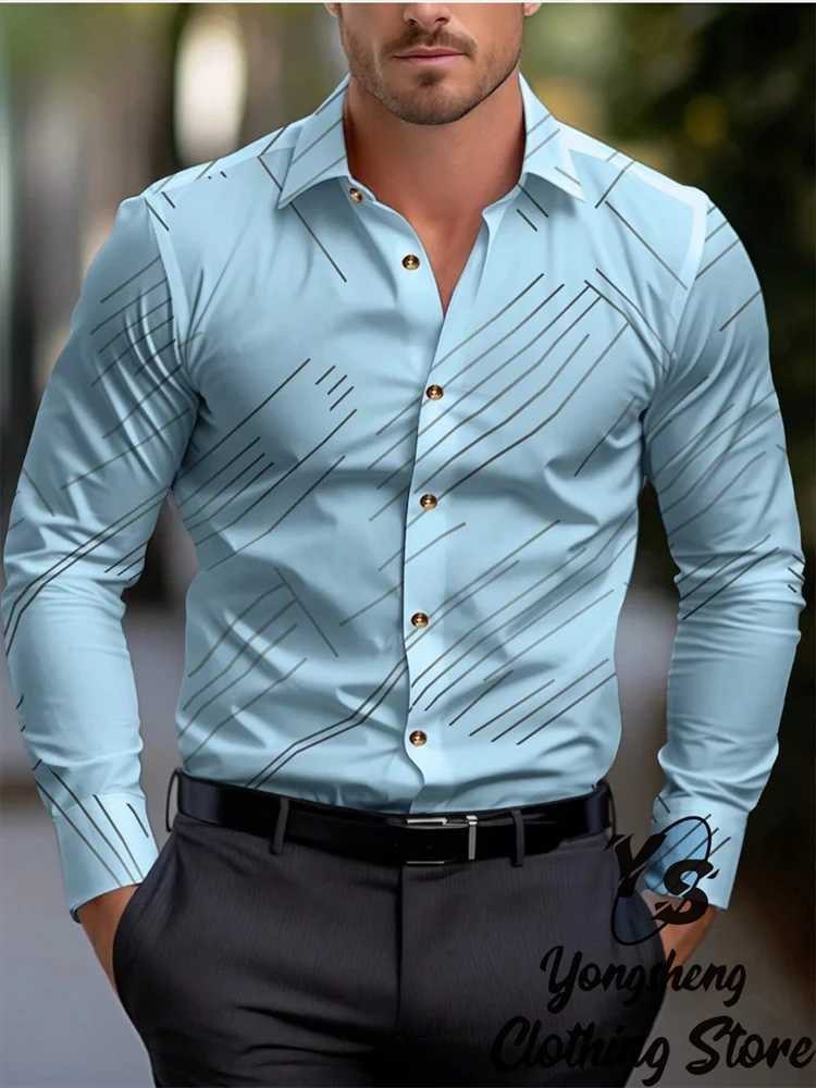 Mens Long Sleeve Shirt Casual Shirt Fashion 2024 New Mens Popular Fashion Commuting Business Oversized ClothingXJ250121