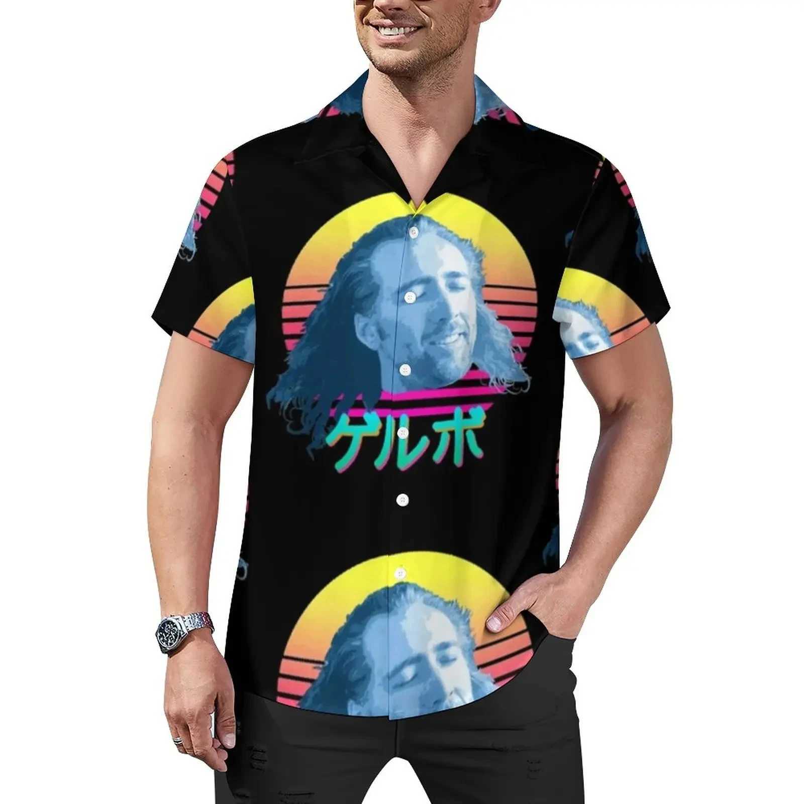 Nicolas Cage 3D Printed Lapel Men Shirt Man/Women Casual Fashion Short Sleeves Shirts Button Streetwear Oversized Unisex ClothesXJ250121