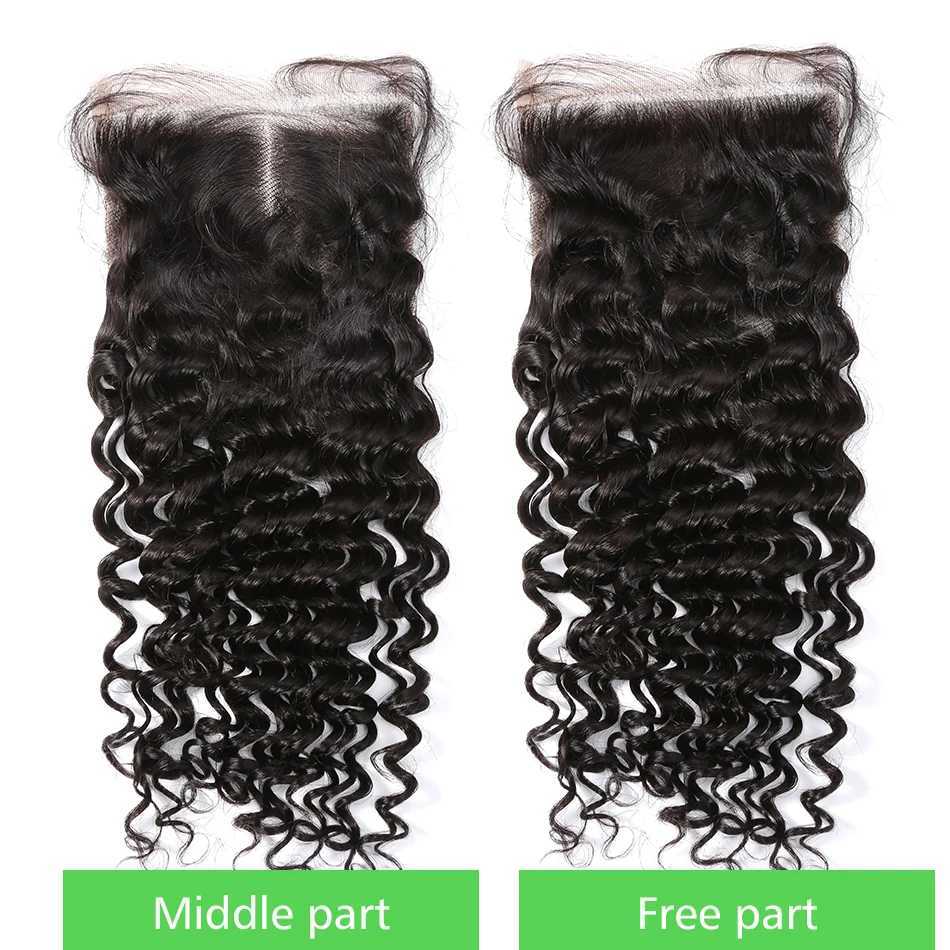 4x4 Water Wave Clo 12A Human Hair Brazilian Lace Clo Deep Curly Straight Body Wave Lace Clo Remy Human Hair CloXJ250120