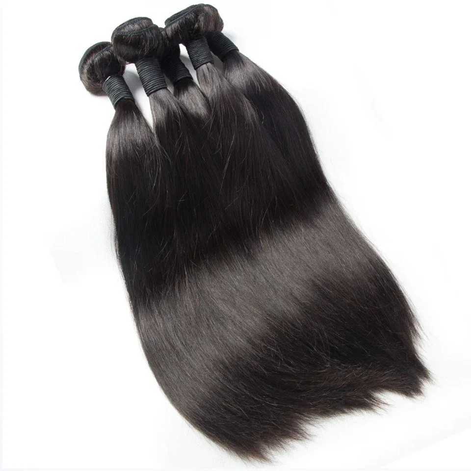 Silkly Straight Human Hair Bundles With 13x4 HD Lace Frontal Brazilian Weaving 3 Bundles With Clos for Women ExtensionsXJ250120
