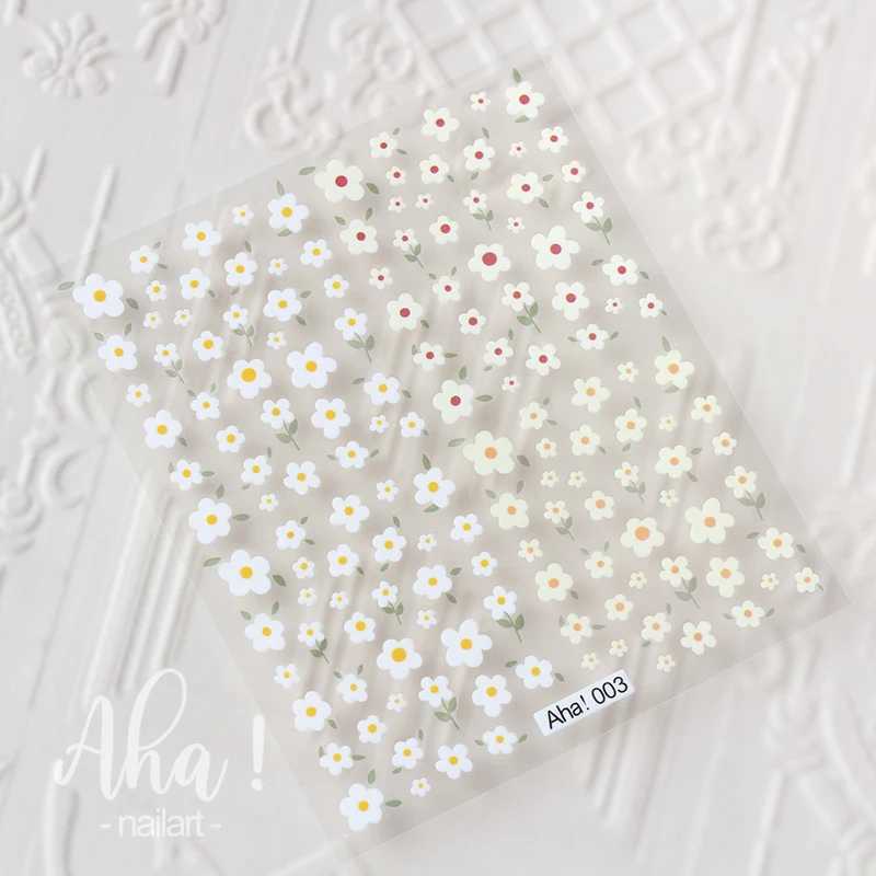 1pcs 3D Tulip Nail Art Sticker Spring Summer Daisy Flower Bouquet Self-Adhesive Decals 8x10cm Aha Kawaii Bear Rainbow SlidersXJ250120