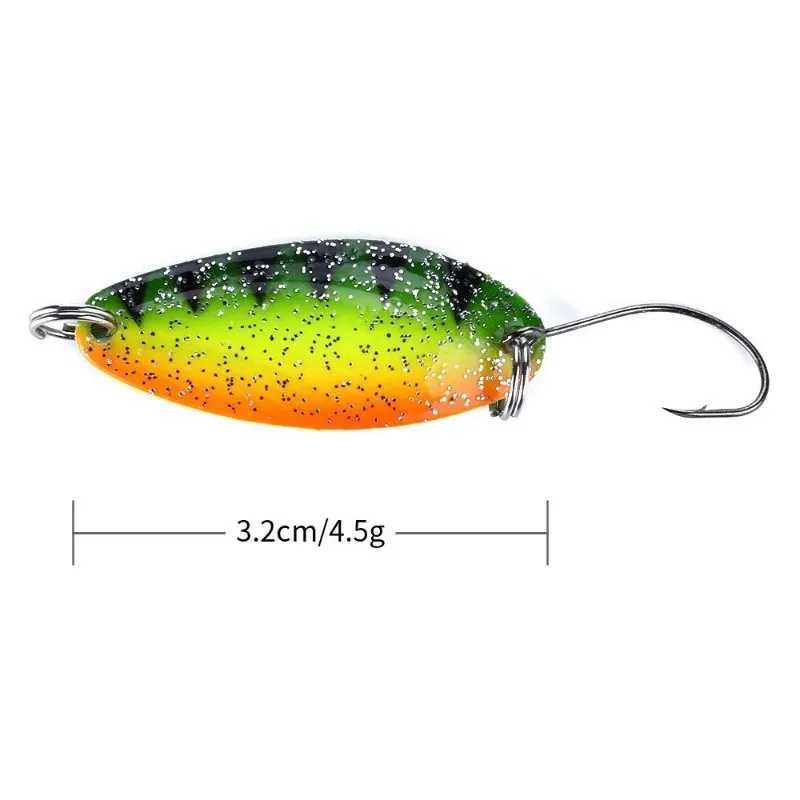 1 Pcs 3.2cm 4.5g Wobbler Fishing Lures Glitter Bait Metal Spoon Bait for Bass Trout Pike Fishing Tackle Artificial BaitXJ250122