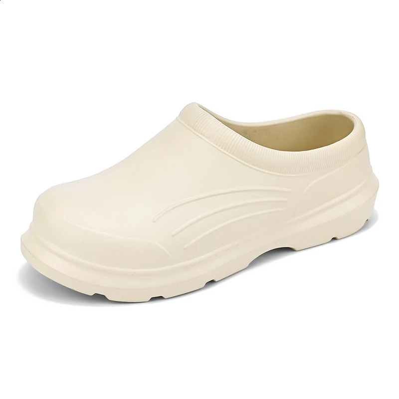 Chef For Men Non Slip Kitchen Restaurant Working Oil Proof Waterproof Rubber Sandals Garden Shoes Size 35-46 250209