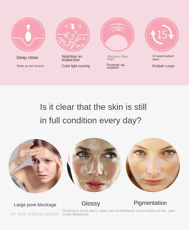 Electric Silicone Facial Cleansing Machine Face Washing Machine Pore Cleaning Facial Cleansing Machine 250121