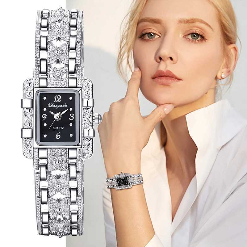 Wen Watch Rectangle Dial Silver Stainless Steel Crystal Watches Fashion Quartz For Wen ladies major watches Hot S Watches X250203