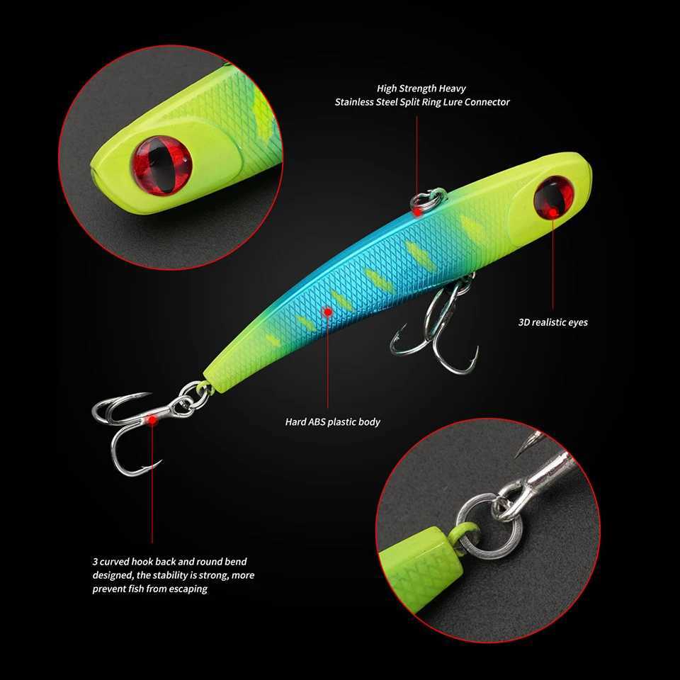 WALK FISH 1PCS New VIB Lure 13g 24g 30g 34g Fishing lure Winter ice Sinking Artificial Swimbait Fishing Rattlin Bait Japan HookXJ250122