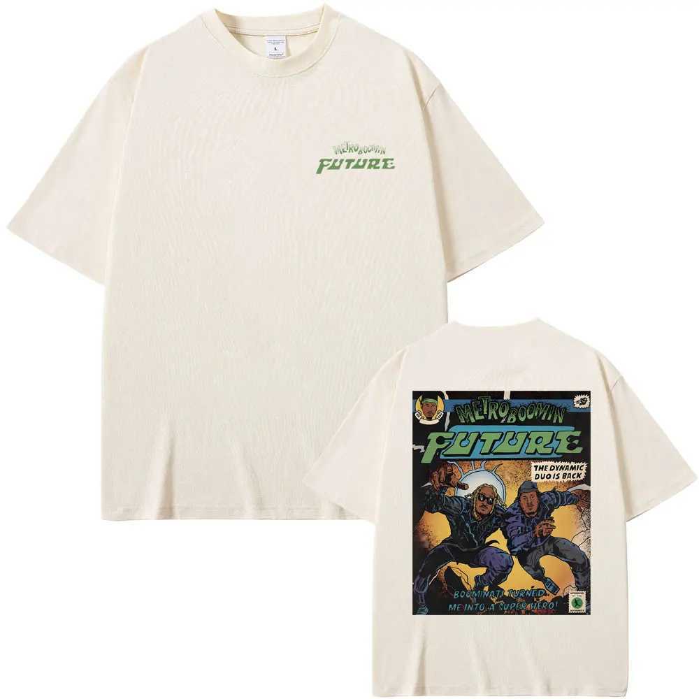Rapper Metro Boomin Future Double Sided Print T-shirt Mens Hip Hop Oversized Tshirt Summer Tees Mens Casual Crewneck Streetwear X250203