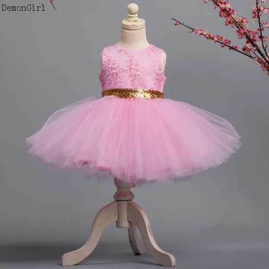 Cute baby girl princess dress girl childrens sleeveless sequin party birthday shower dress girl summer dress X250203