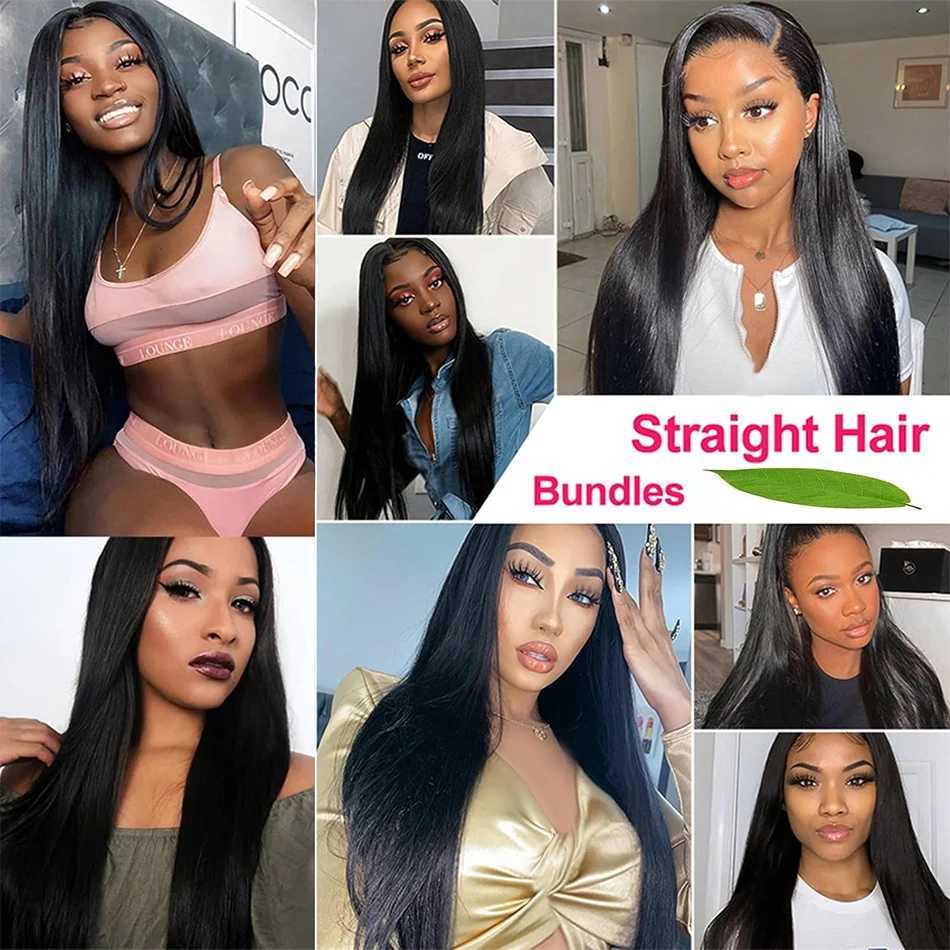 Bone Straight 13A Grade Human Hair Bundles With Clo Malaysian Unprocessed Frontal Tissage Bresiliens Bone Straight VirginXJ250120