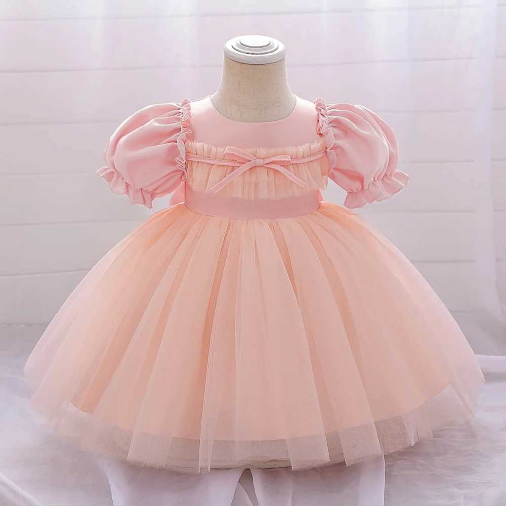 Green Christmas Girl Baby Dress 1 Birthday Evening Dress Baby Girl Chiffon White Baptist Princess Party Dress 0-2Y X250203