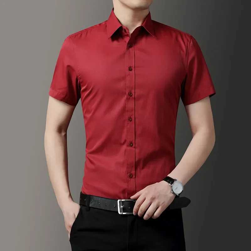 Man Tops Dress Shirt Shirts and Blouses for Men Plain Clothing Business Slim Fit Hipster Xxl Fashion 2024 S Regular NewXJ250121