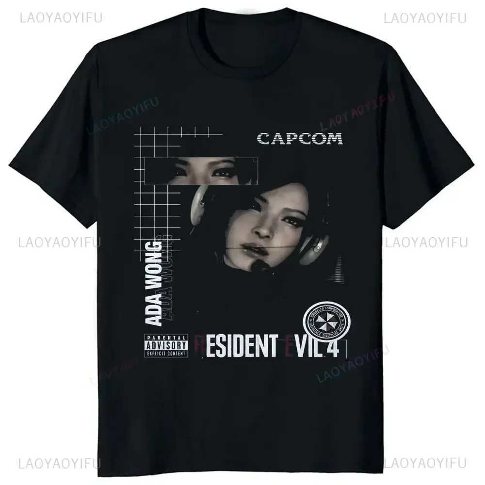 Fun Game Resident Evil 4T Shirt Mens and Womens Graphic Clothing Trend Harajuku Short Sleeve Universal Graphic Large T-shirt X250203