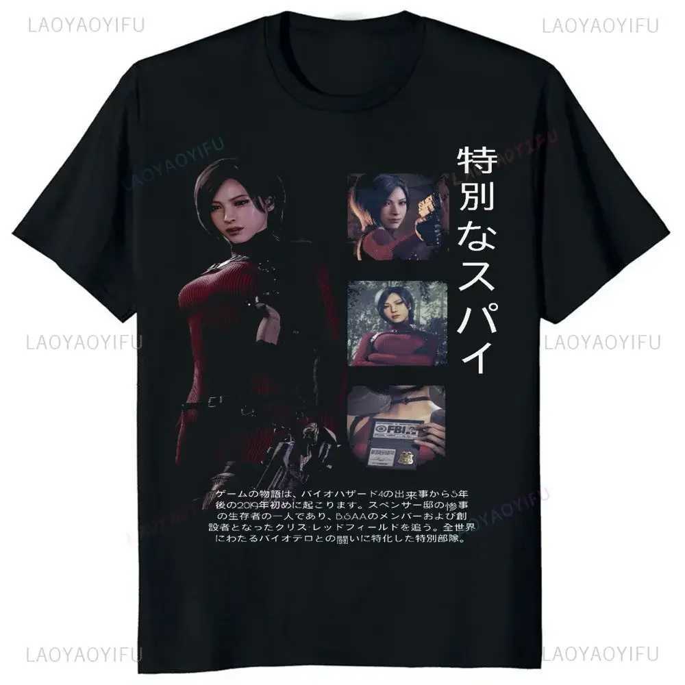 Fun Game Resident Evil 4T Shirt Mens and Womens Graphic Clothing Trend Harajuku Short Sleeve Universal Graphic Large T-shirt X250203