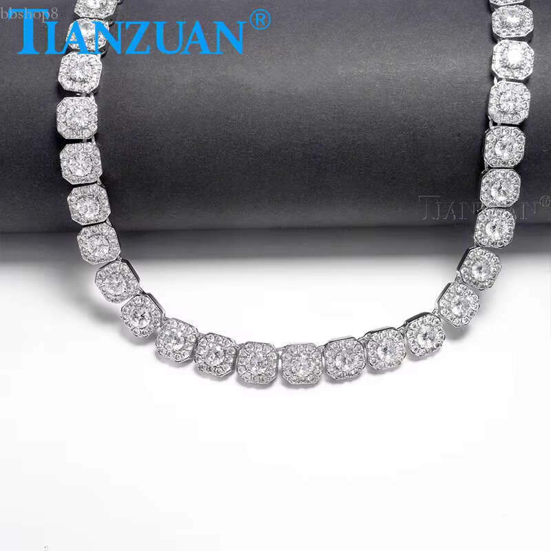 Hip Hop Cuban k Iced Out Tennis Chain Moissanite Necklace Bracelet for Men Women Fashion Jewelry