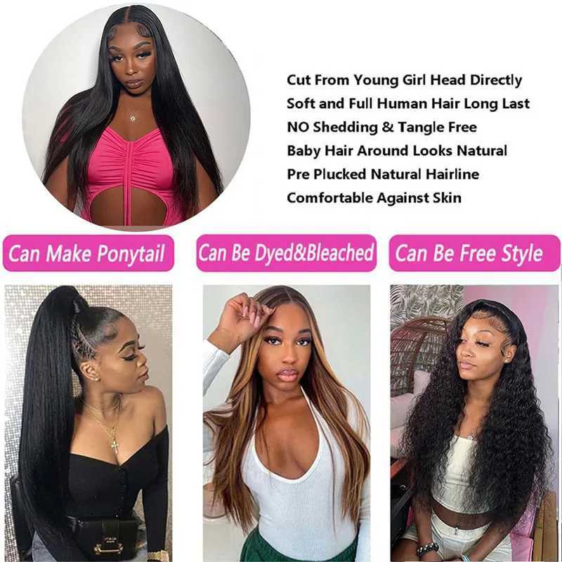 Brazilian Virgin Straight Hair Bundles With Clo 10A Straight Human Hair 3/4 Bundles with 4x4 Clo Natural Black WholesaleXJ250120