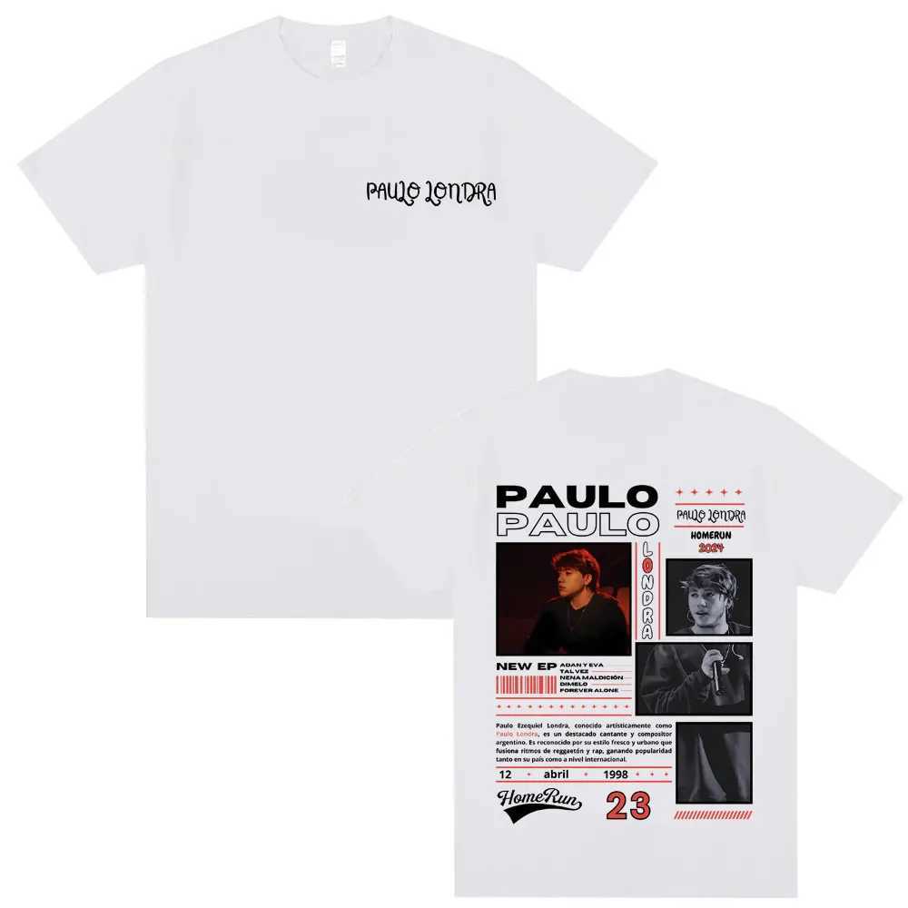 Rare Rapper Paulo London Homerun Double Sided Printed T-shirt Male Vintage Casual Tshirt Men Women Hip Hop Fashion Short Sleeve X250203