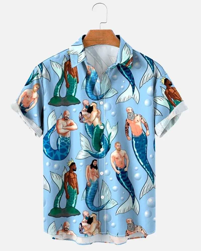 2023 Trendy New 3D Printed Shirts mens Hawaii Summer Beach Vacation Short Sleeved Shirt Comfortable And Casual Mens ClothingXJ250121