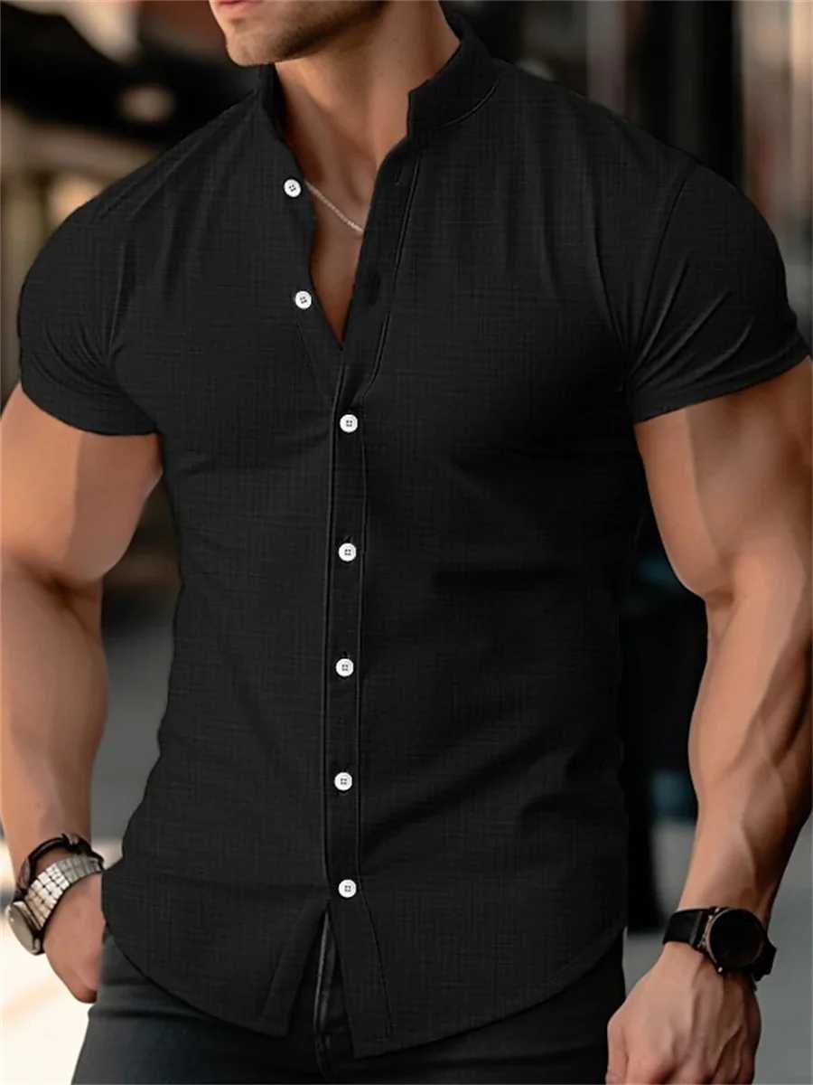 2024 Mens shirt Summer thin shirt Shirt Fashion Standling Shirt Short-sleeved Shirt Outdoor Casual XS-6XL comfortable fabricXJ250121