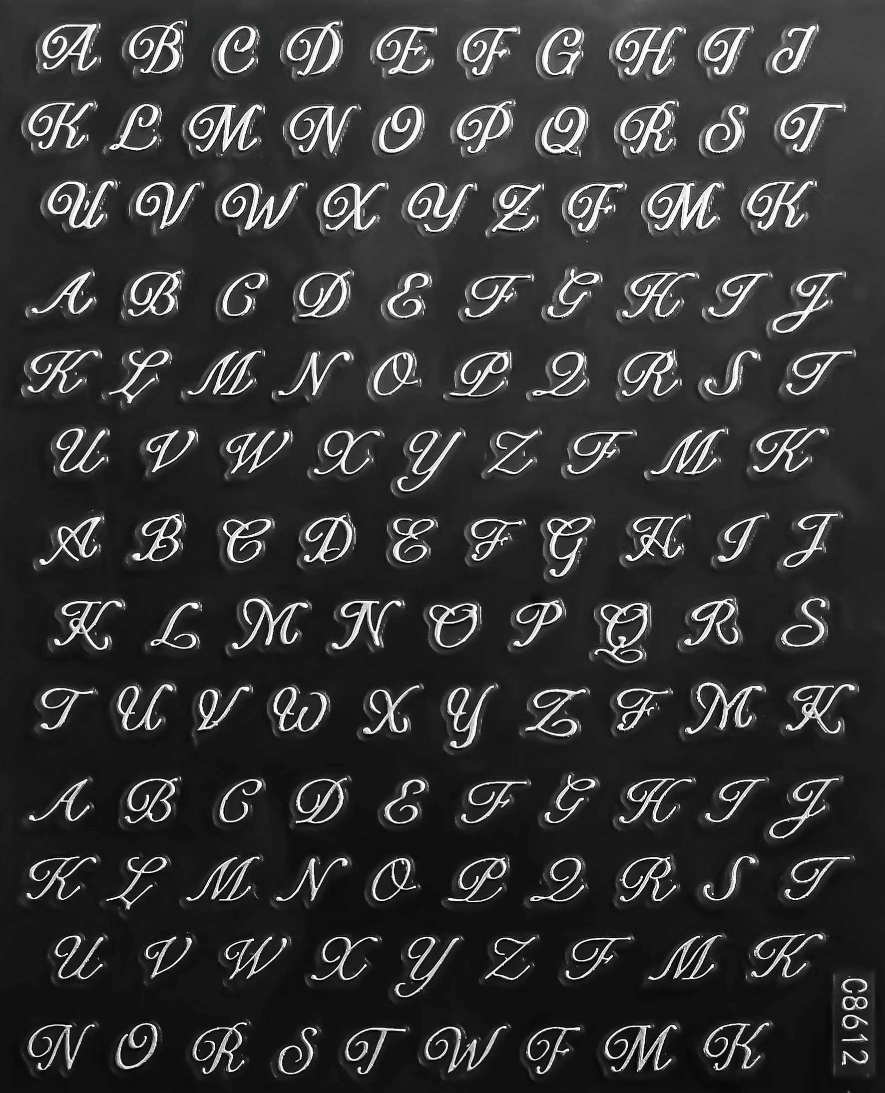 4Sheet/Set Roman Letter Nail Stickers 3D Laser Gold/Silver/Black/White Letter Nail Decal DIY Old Alphabet Manicure Slider NK*4XJ250120