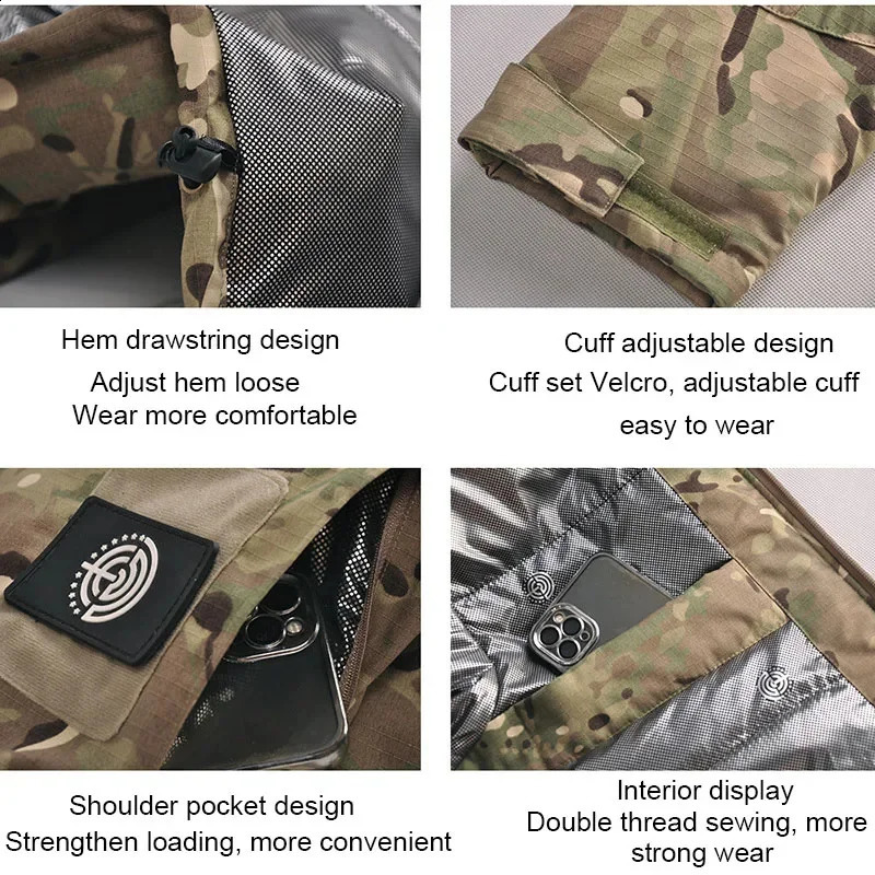 OULYLAN Camouflage Clothing Men Tactical Outdoor Assault Suit Mens Hiking Warm Windbreaker Coat 250122