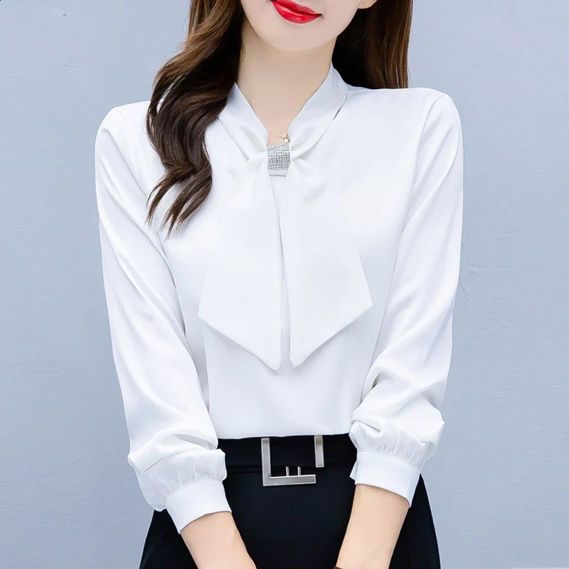 Blusas Mujer De Moda Long Sleeve Blouse Women Bow Collar Chiffon Shirt Tops Blouses Shirts Blusa Camisas F335 250110
