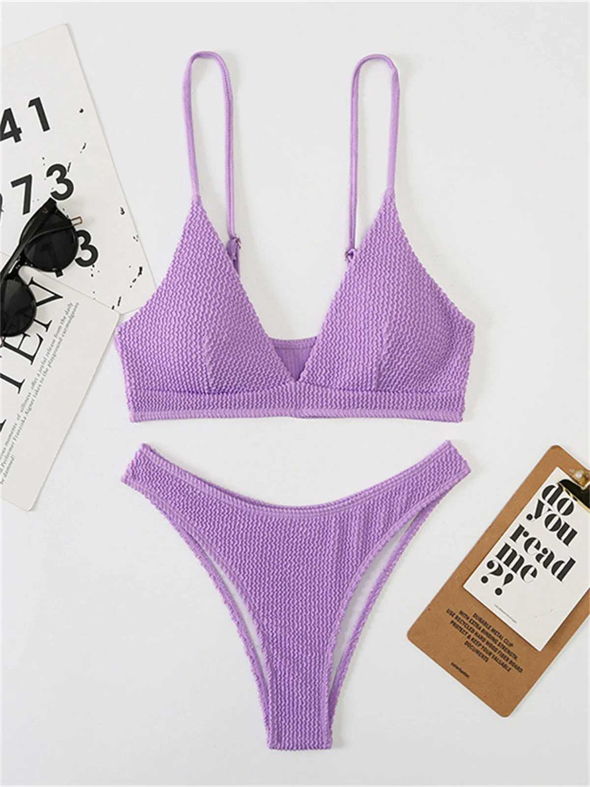 Sexy Extreme Micro Bikini Set 2024 Women White Black Wave V Neck Push Up Thong Swimsuit Beach Bathing Suit Two Piece SwimwearXJ250120