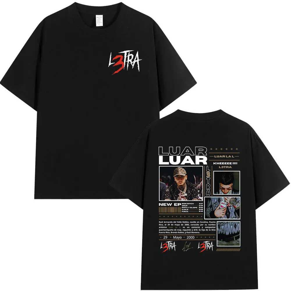 Rapper Luar La L Music Album L3TRA T Shirts Men Women Hip Hop Fashion Short Sleeve T-shirts Vintage Oversized Streetwear T-shirt X250203