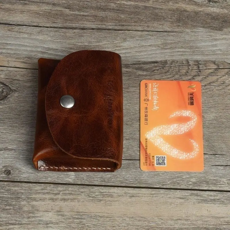 Handwork Vintage Leather Coin Purse Genuine Leather Minimalist Coin Case Men Mini Leather Coin Pouch Card Cowhide 250120