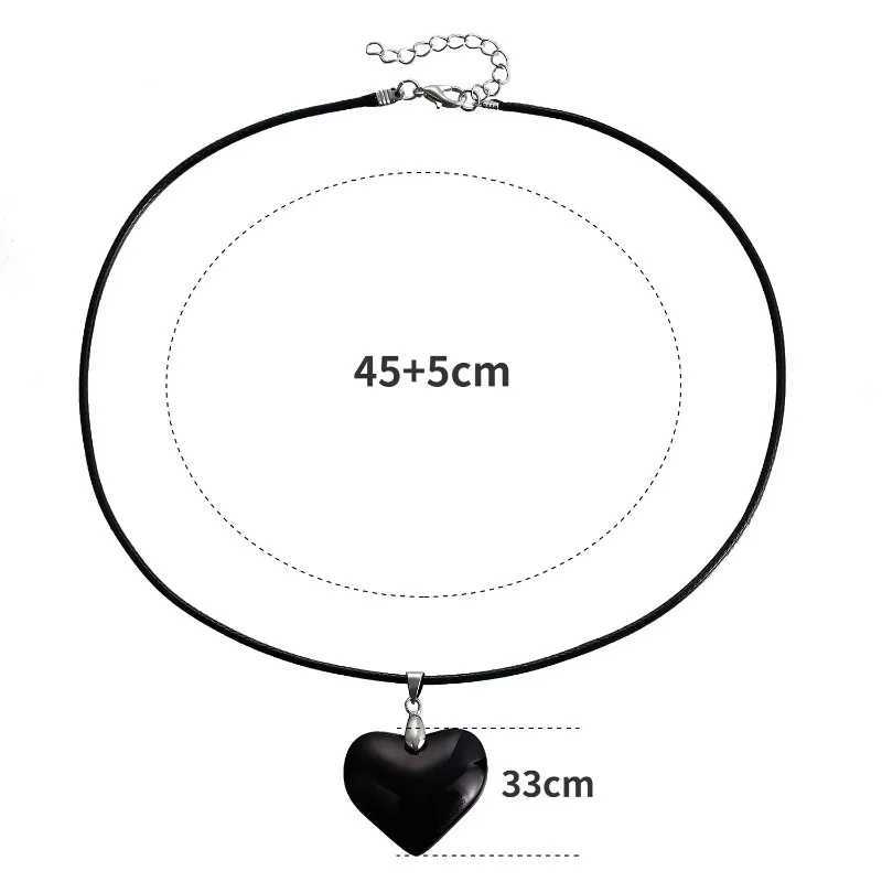 Y2k Love Heart Necklace for Women Fashion Hip Hop Red Hearts Pendants Necklaces Metal Beads Chain Girls Rave Gift Gothic JewelryXJ250121