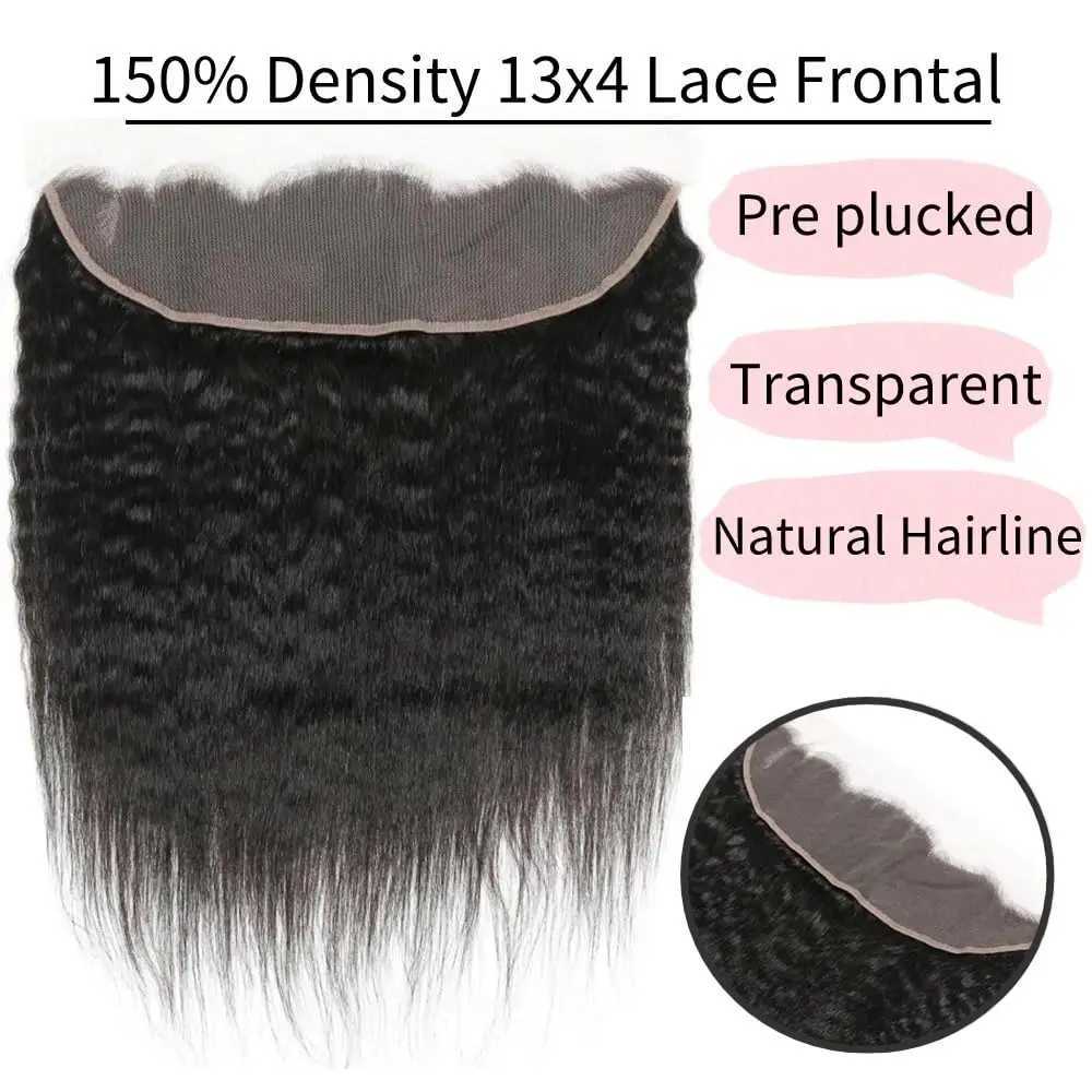 Yaki 360 Lace Clo 10 - 22 Inch Remy Hair Full Lace Frontal Clo Brazilian Silky Kinky Straight 134 Lace Frontal CloXJ250120